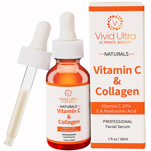 Vivid Ultra Vitamin C Face Serum, Collagen, Dark Spot remover - Anti Aging, Anti Wrinkle